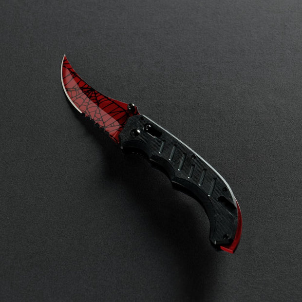 Crimson Web Flip Knife