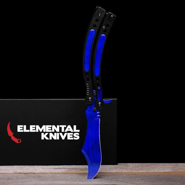 Sapphire Folding Butterfly Knife-Real Video Game Knife Skins-Elemental Knives