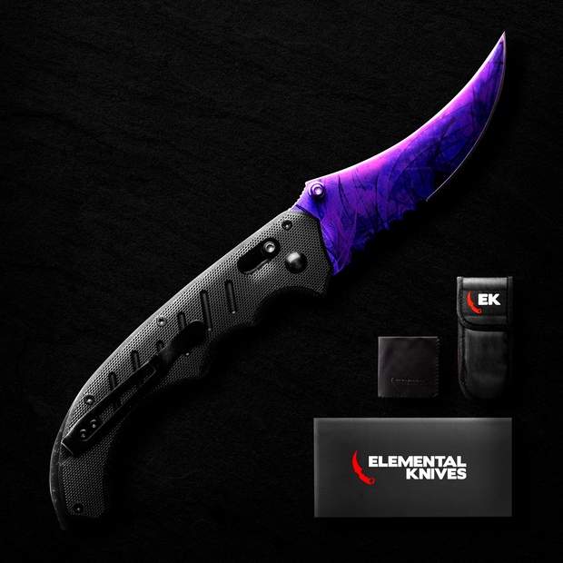 Black Pearl Flip Knife-Real Video Game Knife Skins-Elemental Knives