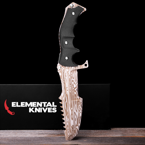 Damascus Steel Huntsman Knife-Real Video Game Knife Skins-Elemental Knives